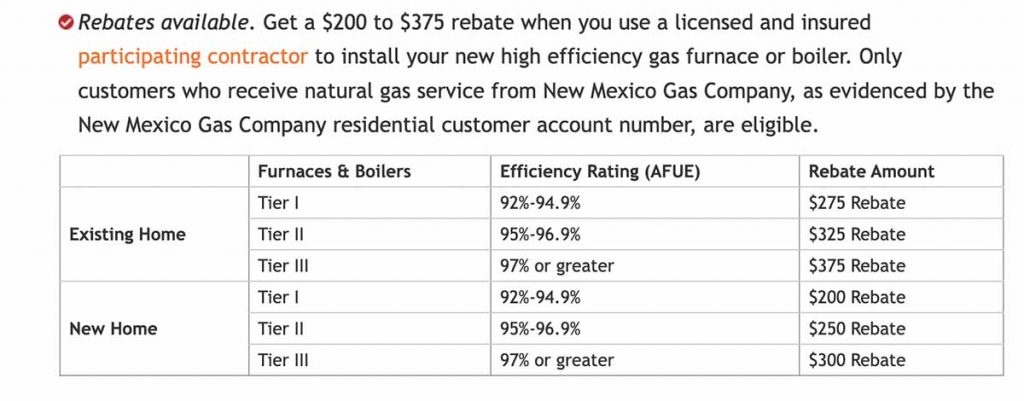 250 New Mexico Gas Rebate